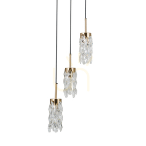 Italux Zorta 3 × E14 Black and Gold Pendant Light with Glass small 3