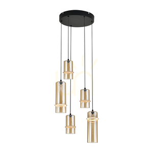 Pendant LED Light 20W 3000ks Sandy Black - Champagne Glass ZAMBELIS small 1