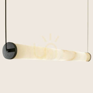 Pendant LED Line Light 23W 3000k Triac Sandy Black - Alabaster ZAMBELIS small 2