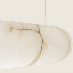 Round Pendant LED Light 25W 3000k Triac Alabaster - Brass ZAMBELIS small 2