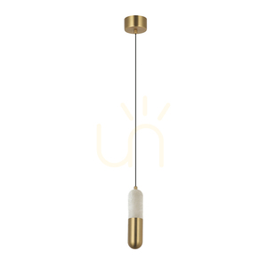Pendant LED Light 7W 3000k Triac Alabaster - Brass ZAMBELIS small 1