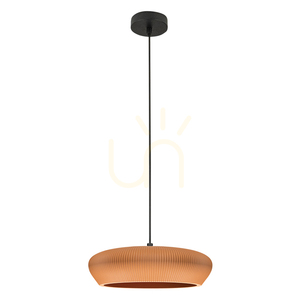Pendant Light 2xg9 LED MAX 9W Terracotta - Sandy Black Clay - Metal ZAMBELIS small 1