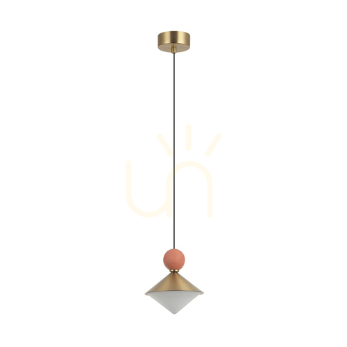 Check Pendant LED Light 8W 3000k Ceramic - Metal - Glass, Brass ZAMBELIS