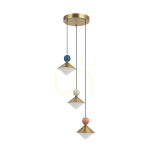 Pendant LED Light 20W 3000k Ceramic - Metal - Glass, Brass ZAMBELIS small 1