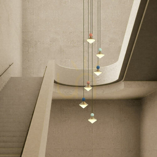 Check Pendant LED Light 40W 3000k Ceramic - Metal - Glass, Brass ZAMBELIS