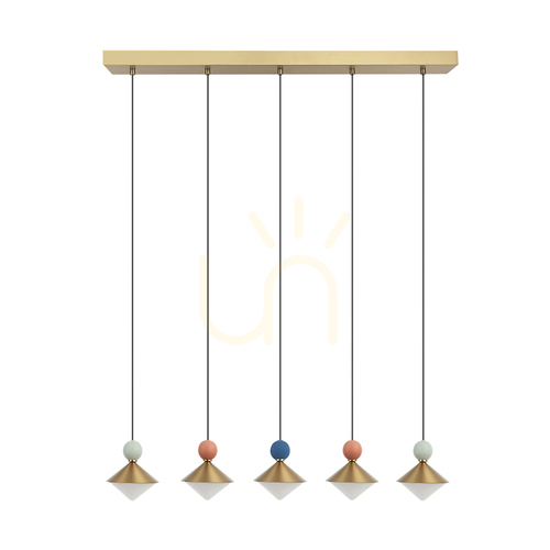Check Pendant LED Line Light 32W 3000k Ceramic - Metal - Glass, Brass ZAMBELIS