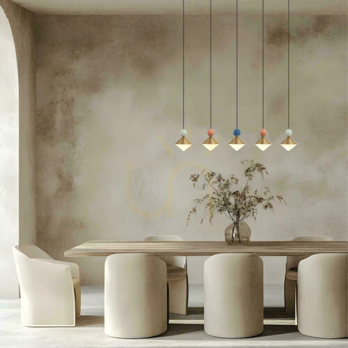 Check Pendant LED Line Light 32W 3000k Ceramic - Metal - Glass, Brass ZAMBELIS