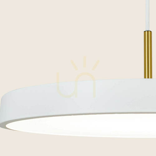 Check Pendant LED Light 17W 3000k White Matt - Brushed Brass ZAMBELIS