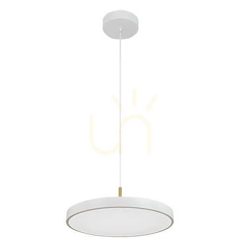 Check Pendant LED Light 17W 3000k White Matt - Brushed Brass ZAMBELIS