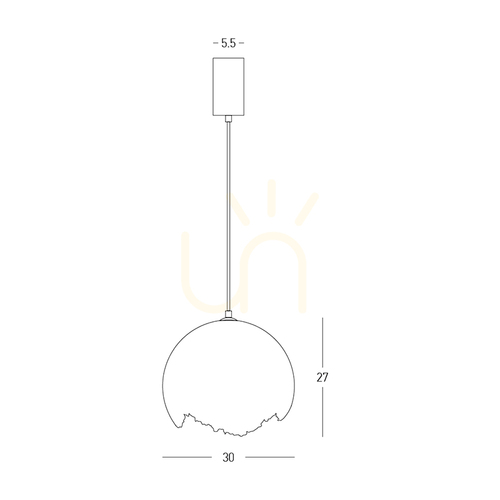 Check 1xE27 pendant light, max.. 15 W, metal – paper weight – plastic ball, white, ZAMBELIS