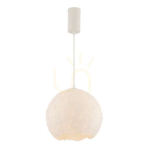 Check 1xE27 pendant light, max.. 15 W, metal – paper weight – plastic ball, white, ZAMBELIS
