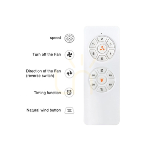 Ceiling FAN With LED Light 20W 3000k-4000k-6500k White Matt Metal - Transparent Polycarbonate Blades ZAMBELIS small 2