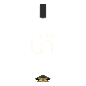 Zambelis 25347 LED pendant light, black and brushed gold, 9 W, 3000 K small 1