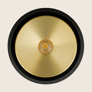 Zambelis 25347 LED pendant light, black and brushed gold, 9 W, 3000 K small 3