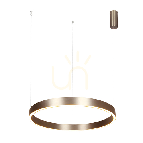 Check LED Ring Pendant Light 60 cm 59 W 3000 K Up-Down - Brushed Coffee ZAMBELIS