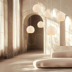 Zambelis 25450 white pendant light, paper-pulp shade 40 cm, E27 small 0