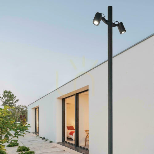 Check Outdoor Lamp Post LED 17W 3000k Black Aluminium Ip65 ZAMBELIS