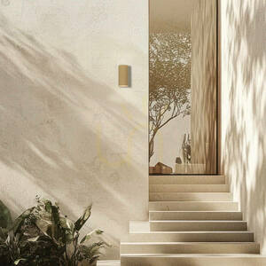 Zambelis E420 Outdoor LED Up-Down Wall Light, 2×3 W, 3000 K, Grey-Beige Aluminium, IP54 small 0
