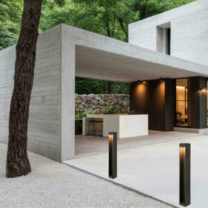 Outdoor Bollard LED Light 12W 2200k-4000k Graphite Aluminium Ip65 ZAMBELIS small 0