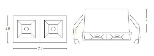 Check Recessed Grille Spot LED 5W 3000k Sandy Black ZAMBELIS