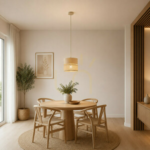 Dorma Wood Juta Pendant Light 1 Xe27 small 1