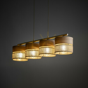 Dorma Wood Juta Pendant Light 4 Xe27 small 2