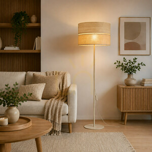 Dorma Wood Juta Floor Lamp 1 Xe27 small 1