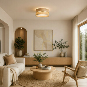 Dorma Wood Juta Ceiling Light 45 cm 4xE27 small 1