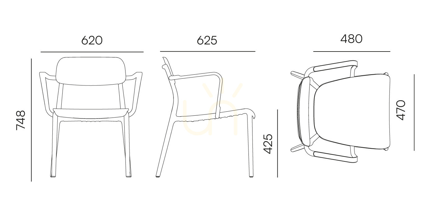 View FRIK667 Rimo Garden Armchair with Armrests - Brick Red FERNE FRIK667 Rimo Garden Armchair with Armrests - Brick Red FERNE