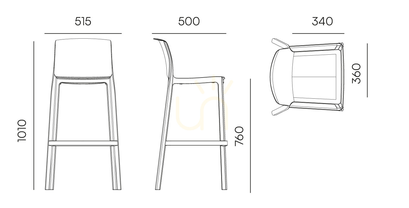 View FNEK5510 Nexo Outdoor Bar Stool - Agate Gray by FERNE FNEK5510 Nexo Outdoor Bar Stool - Agate Gray by FERNE
