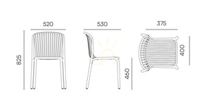 FERNE Brene FBRK558 Garden Chair Beige Senza, Stackable small 1