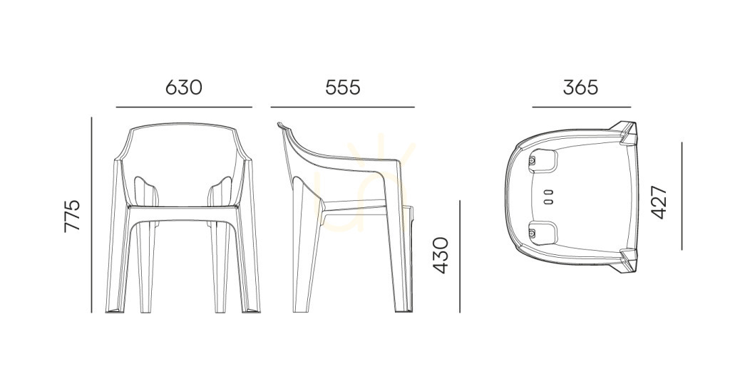 View FTUK668 TURINO Garden Chair - Agate Gray by FERNE FTUK668 TURINO Garden Chair - Agate Gray by FERNE