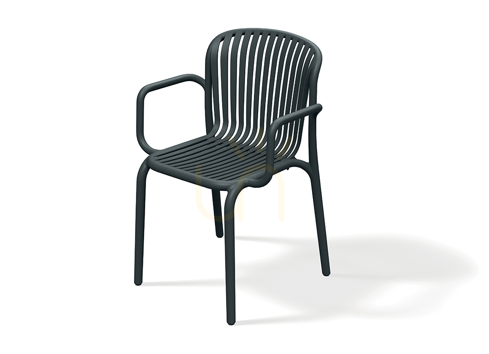 Check FBRK658 Brene Garden Chair with Armrests - Carbon Fiber by FERNE FBRK658 Brene Garden Chair with Armrests - Carbon Fiber by FERNE