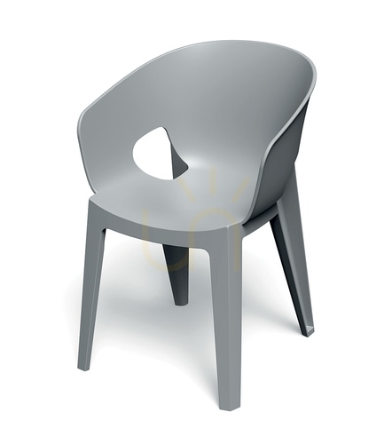Check FPRK568 Premo Garden Chair with Armrests - Light Gray FERNE