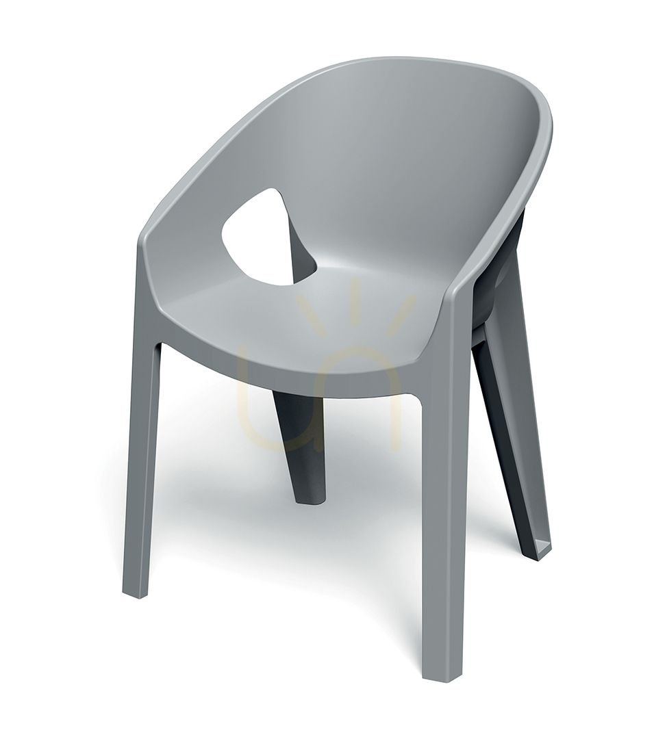 FPRK658 Premo Garden Chair with Armrests - Light Gray FERNE