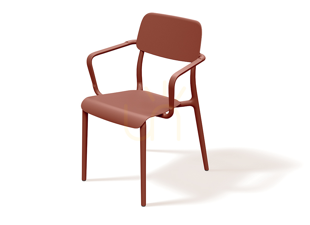FRIK658 Rimo Garden Chair with Armrests - Brick Red FERNE