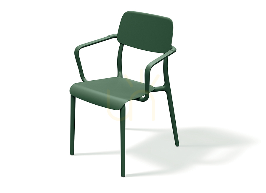 FRIK658 Rimo Garden Chair with Armrests - FERNE Pine Green