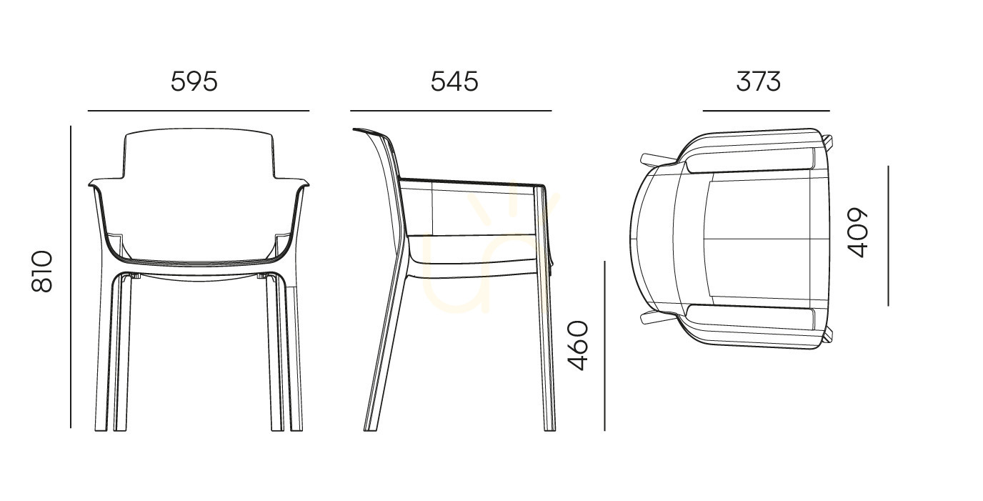 View FNEK658 Nexo Garden Chair with Armrests - Agate Gray by FERNE FNEK658 Nexo Garden Chair with Armrests - Agate Gray by FERNE