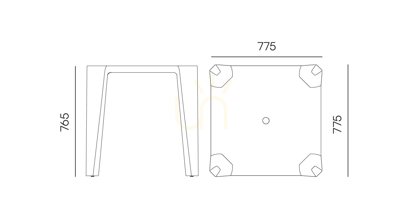 View FLOS888 Lottie Outdoor Dining Table - Light Gray FERNE FLOS888 Lottie Outdoor Dining Table - Light Gray FERNE
