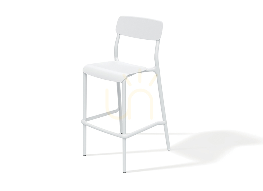 FRIK5511 Rimo Tall Garden Bar Stool - White FERNE
