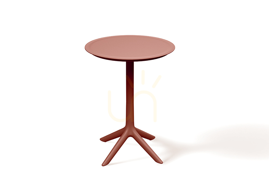 FRIS67 Rimo Tall Garden Side Table - Brick Red FERNE