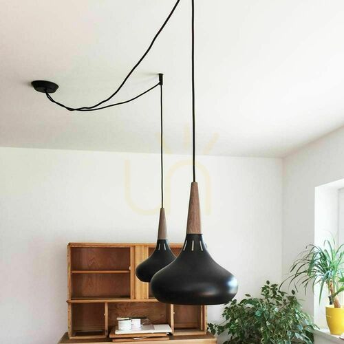 Check s.luce Modular Abstandshalter Set für Pendelleuchten, schwarz, Metall, 1,2 cm