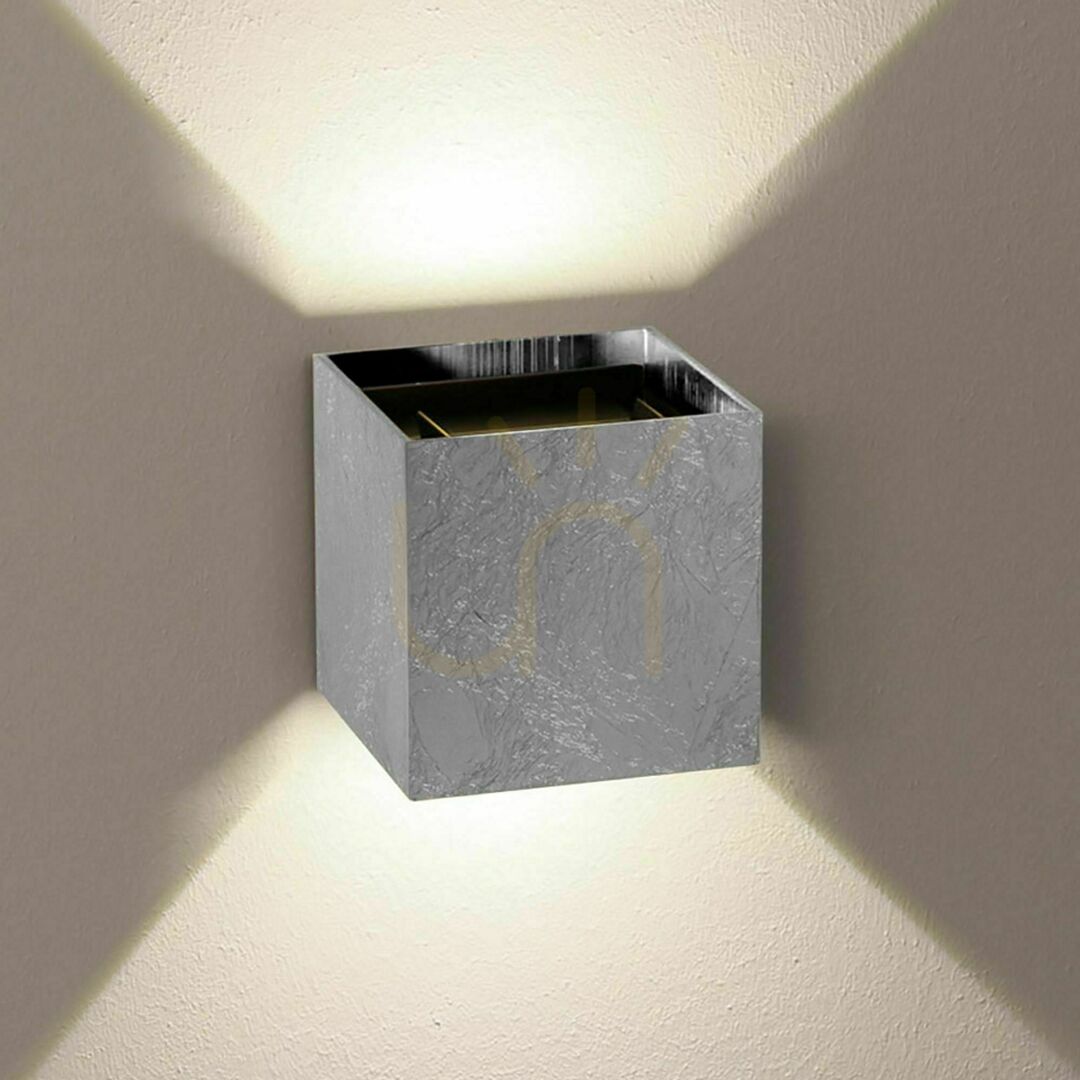 Check s.luce Ixa square metal base cover in silver leaf, 10 cm s.luce Ixa square metal base cover in silver leaf, 10 cm