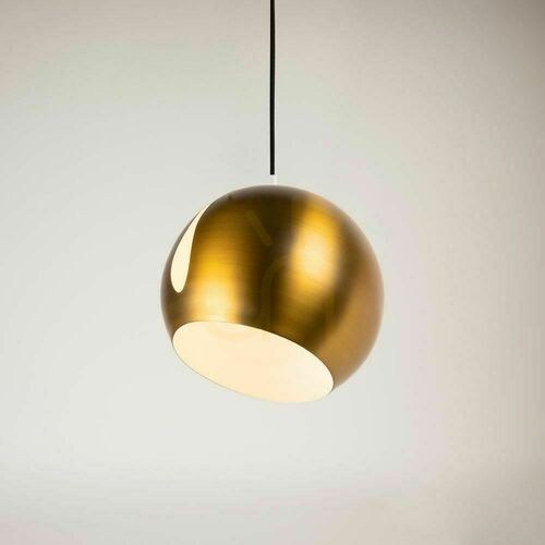 Check s.luce Ball Pendelleuchte Metall Gold 30 cm E27 rund moderne Wohnzimmerlampe