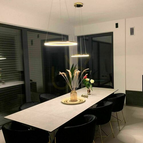 Check s.luce Ring LED Pendant Light Gold Ø40 cm