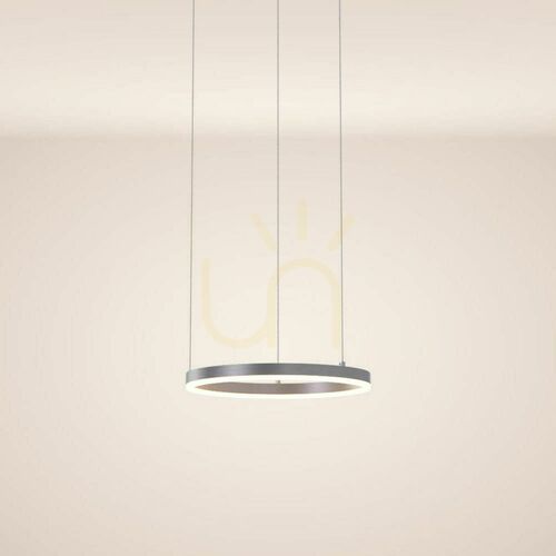 Check s.luce Ring LED Pendant Light Silver 40 cm, Dimmable, 3000K