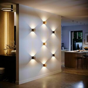 s.luce Ixa LED Wall Light Chrome Square 10 cm IP44 3000K small 5