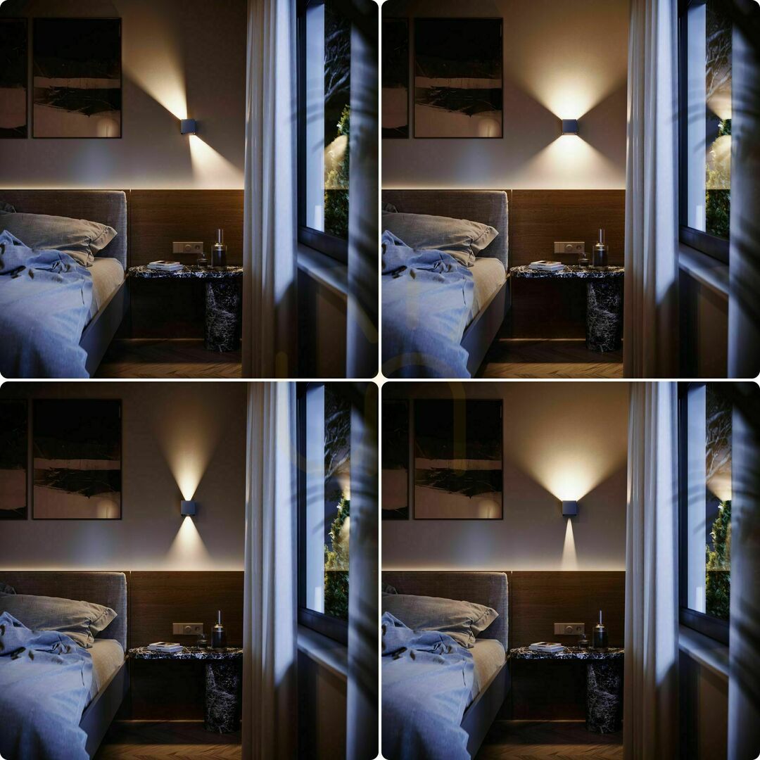 Display s.luce Ixa LED Wall Light Silver 10 cm Metal IP44 Warm White Square s.luce Ixa LED Wall Light Silver 10 cm Metal IP44 Warm White Square