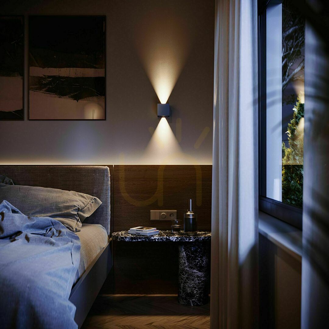 Display s.luce Ixa LED Wall Light Silver 10 cm Metal IP44 Warm White Square s.luce Ixa LED Wall Light Silver 10 cm Metal IP44 Warm White Square