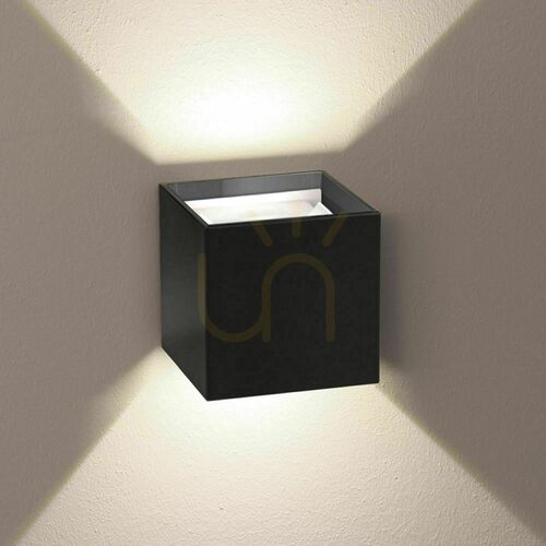 Check s.luce Ixa High Power LED wall light, white, square, 10 W, 3000 K, IP20, 10 cm
